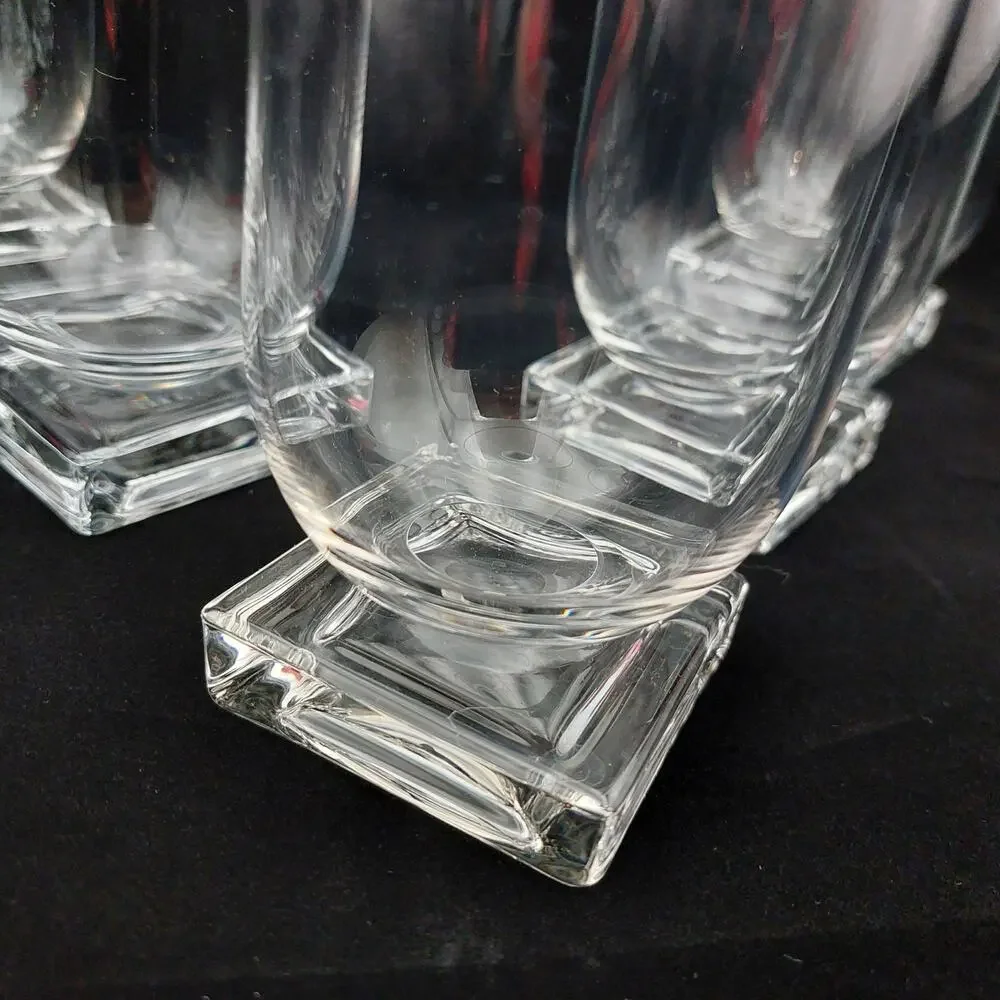Vintage Cambridge Glass Square Highball Tumblers Pattern 3797 Set of 5 MCM